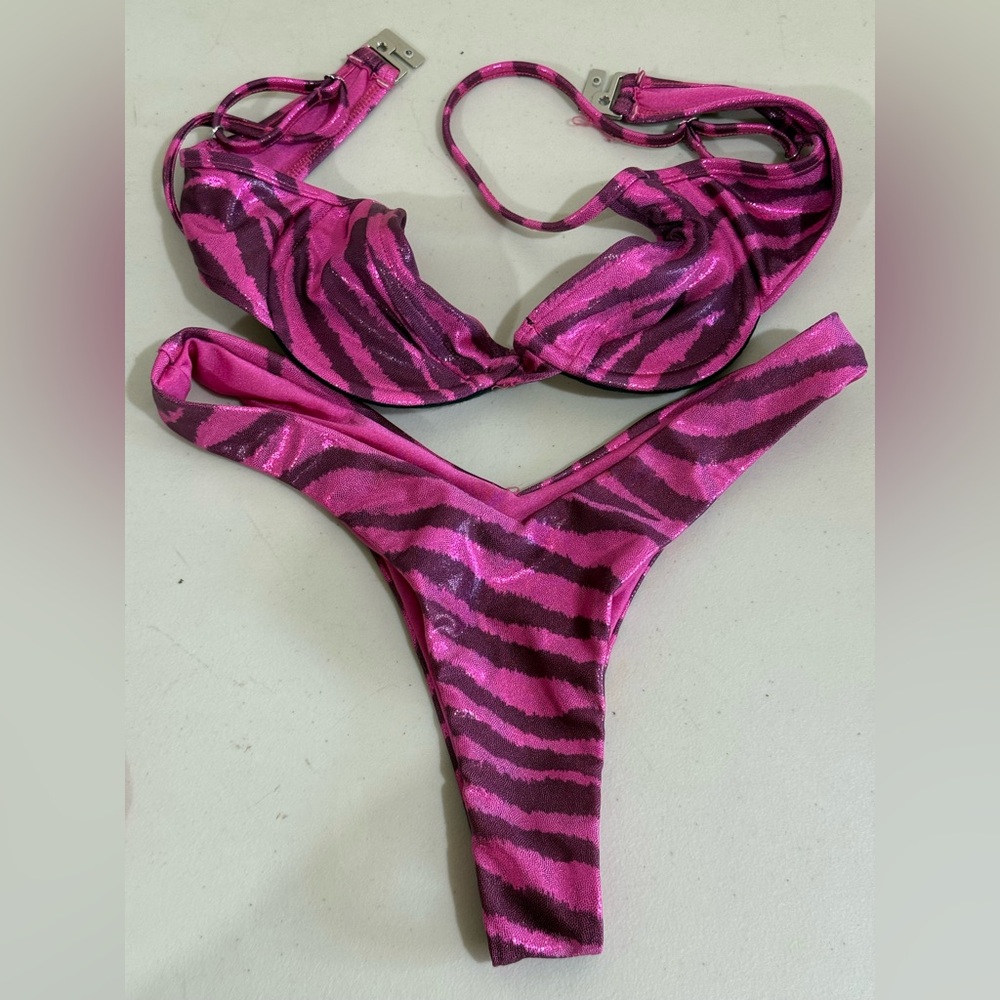 SAHARA RAY Hot Pink Zebra Print Bikini Set - Women Swim Bikini